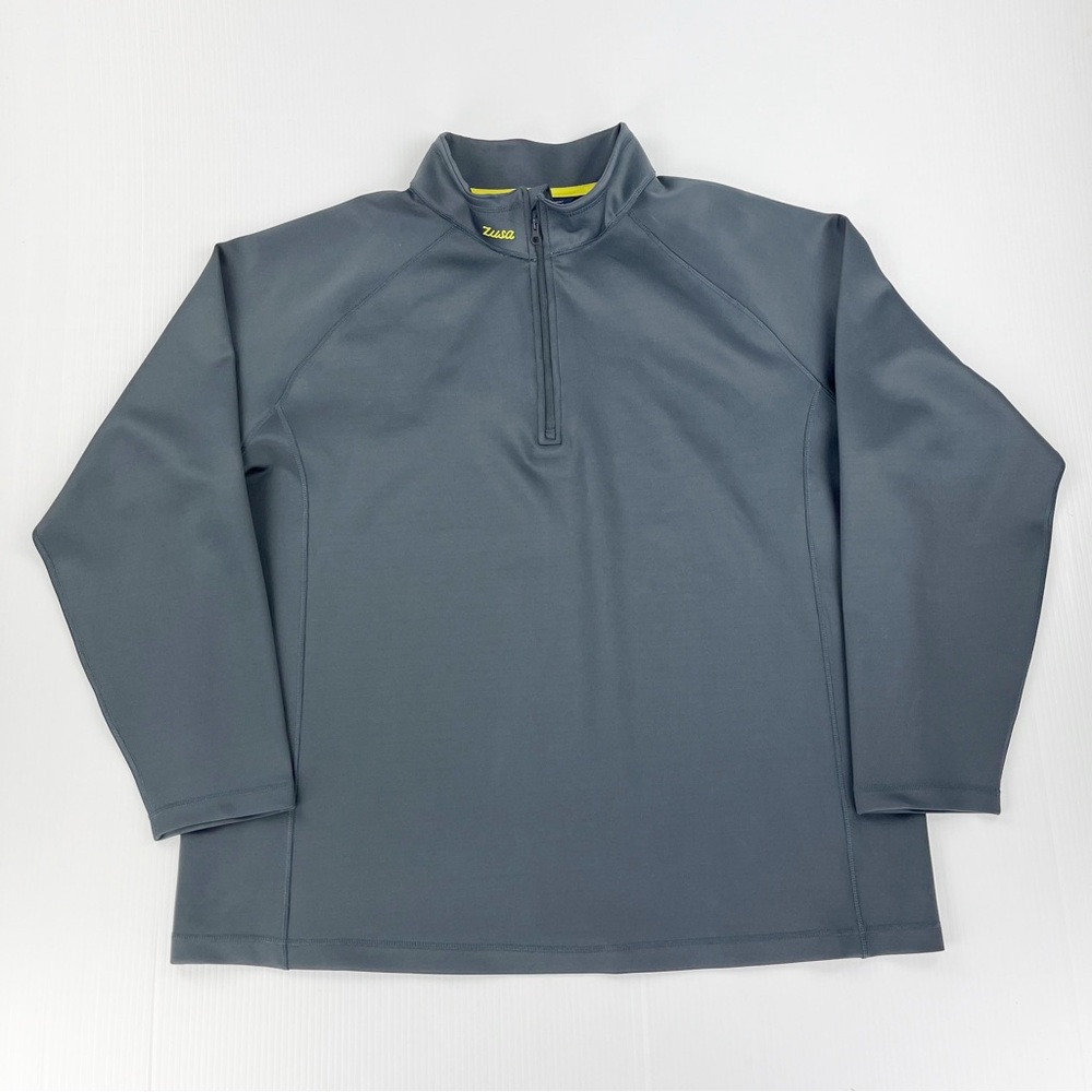Zusa Influencer Quarter Zip Gray Long Sleeve Pullover Sweater Sweatshirt Top